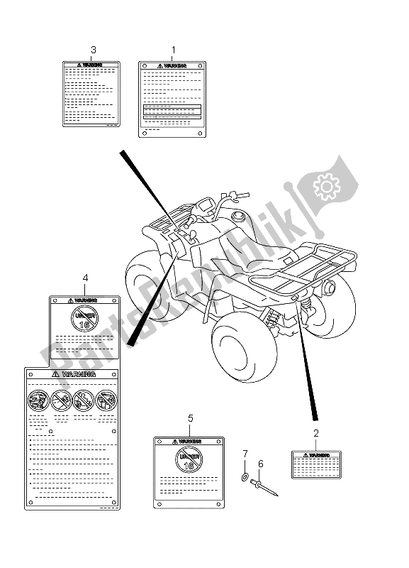 All parts for the Label (lt-a750xpz P28) of the Suzuki LT A 750 XPZ Kingquad AXI 4X4 2011