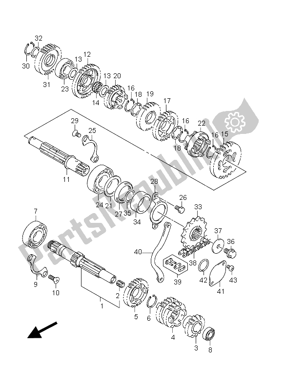 All parts for the Transmission (sw-e28) of the Suzuki DR Z 125 SW LW 2012