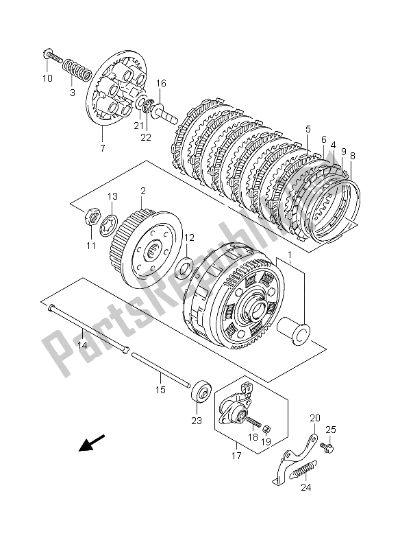 All parts for the Clutch of the Suzuki DL 650 V Strom 2006