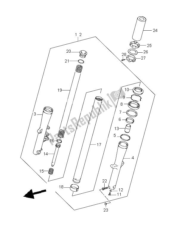 Tutte le parti per il Ammortizzatore Anteriore del Suzuki VL 800C Volusia 2006