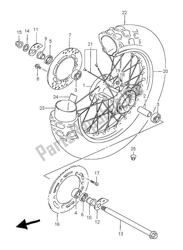 Tutte le parti per il Ruota Posteriore del Suzuki DR 350 SE 1999