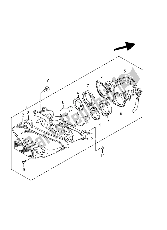 Todas las partes para Lámpara De Cola de Suzuki GSX R 1000 2002