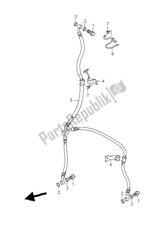 Alle onderdelen voor de Voorremslang (dl650) van de Suzuki DL 650A V Strom 2007