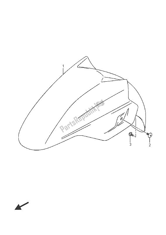 All parts for the Front Fender (an400) of the Suzuki Burgman AN 400 ZZA 2016