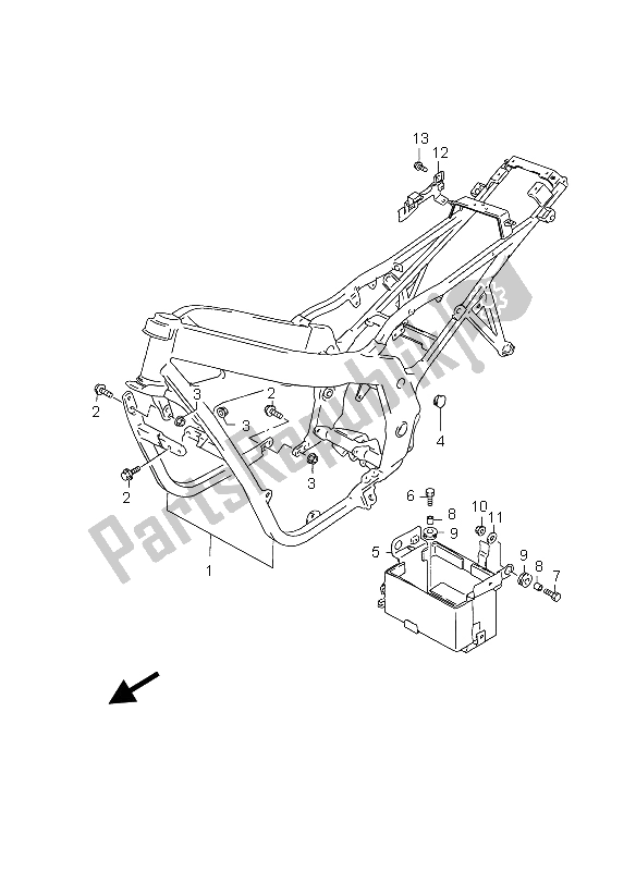 Tutte le parti per il Telaio del Suzuki GS 500 2003