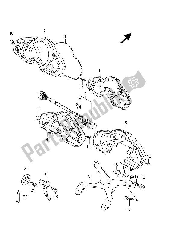 Tutte le parti per il Tachimetro (sfv650u E21) del Suzuki SFV 650A Gladius 2011