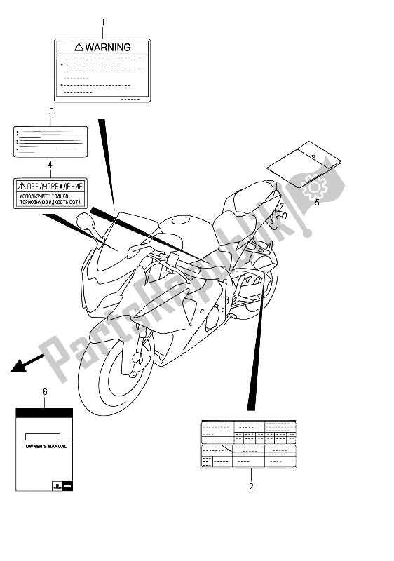 Todas las partes para Etiqueta (gsx-r1000) de Suzuki GSX R 1000 2015