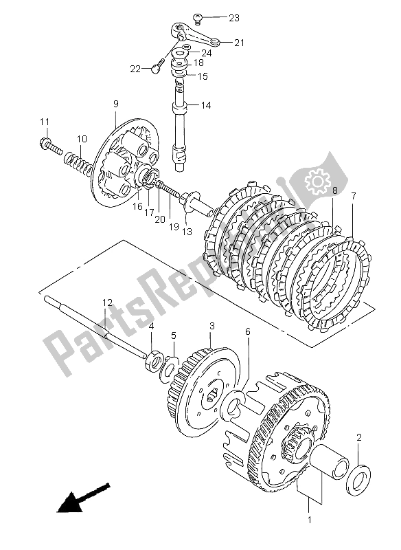 Todas as partes de Embreagem do Suzuki GZ 125 Marauder 2002