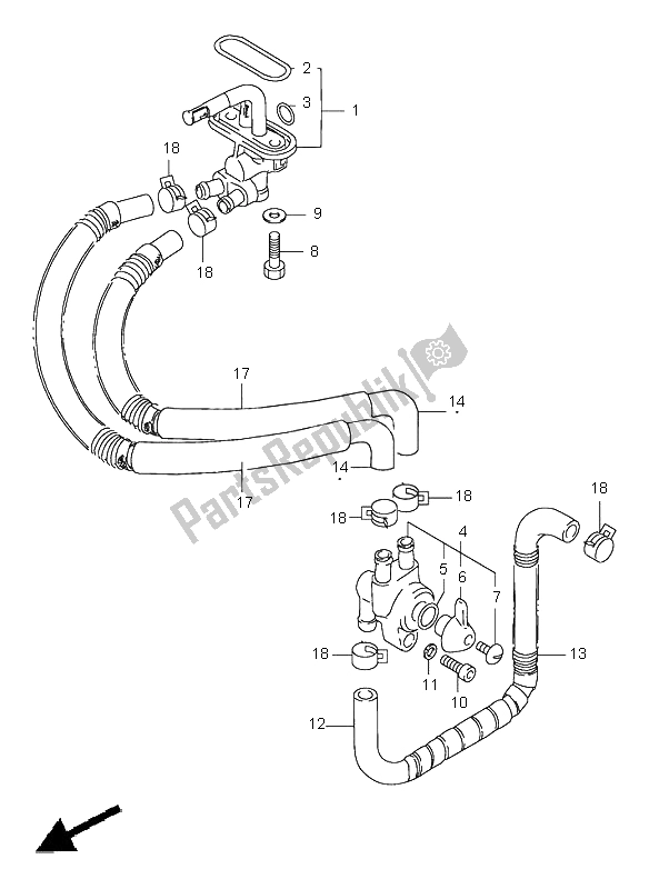 All parts for the Fuel Cock of the Suzuki VS 1400 Intruder 1998