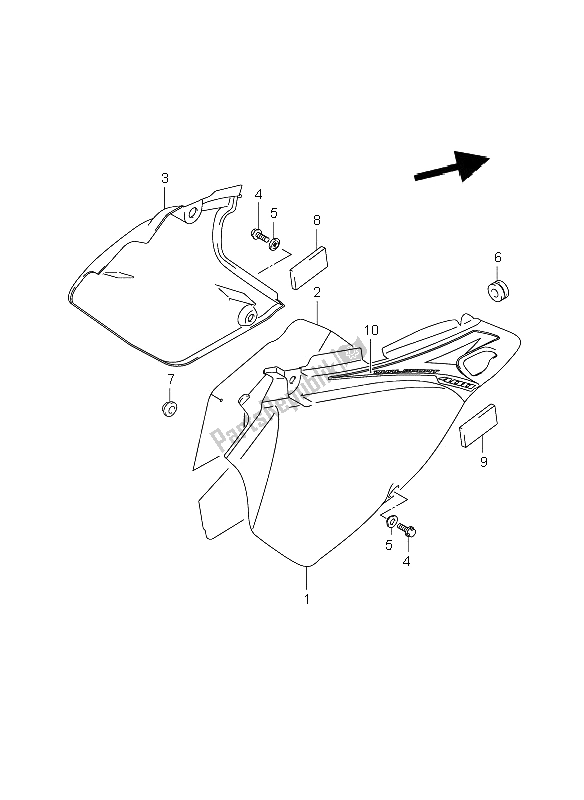 All parts for the Frame Cover of the Suzuki DR Z 400S 2009