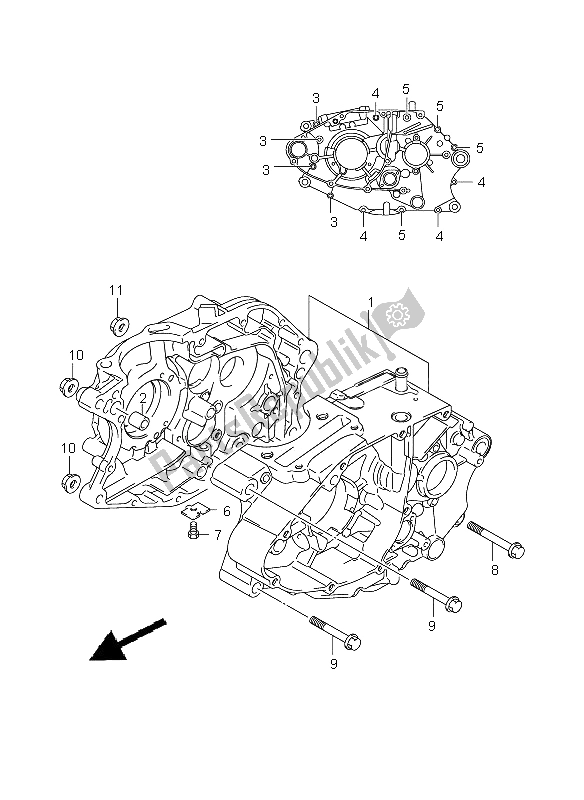 All parts for the Crankcase of the Suzuki RV 125 Vanvan 2008