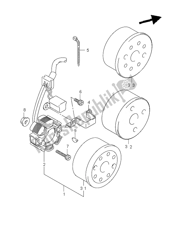 Tutte le parti per il Magnete del Suzuki RM Z 450Z 2007