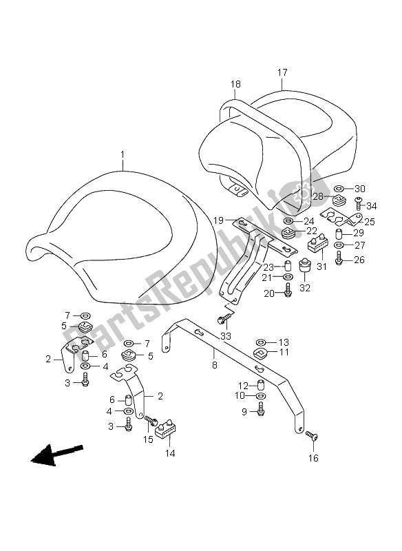 Todas las partes para Asiento de Suzuki VL 1500 Intruder LC 2002