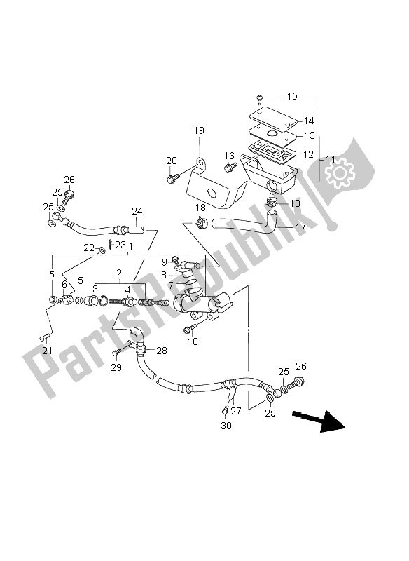 Toutes les pièces pour le Maître-cylindre Arrière du Suzuki VL 1500 Intruder LC 2003