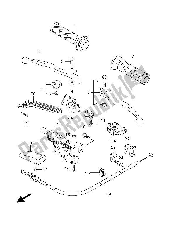 All parts for the Handle Lever of the Suzuki Burgman AN 400S 2005