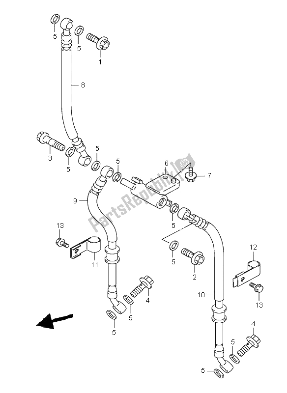 All parts for the Front Brake Hose of the Suzuki SV 650 NS 2002