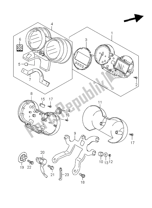 Toutes les pièces pour le Compteur De Vitesse (gsf650-u) du Suzuki GSF 650 Nsnasa Bandit 2008