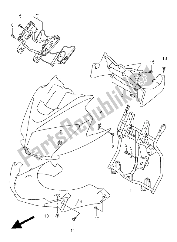 All parts for the Cowling Body Installation Parts of the Suzuki DL 1000 V Strom 2006
