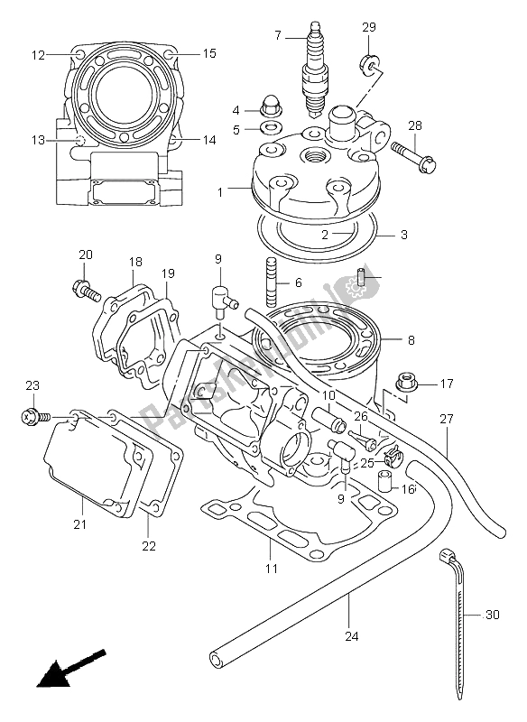 Wszystkie części do Cylinder Suzuki RM 125 2003