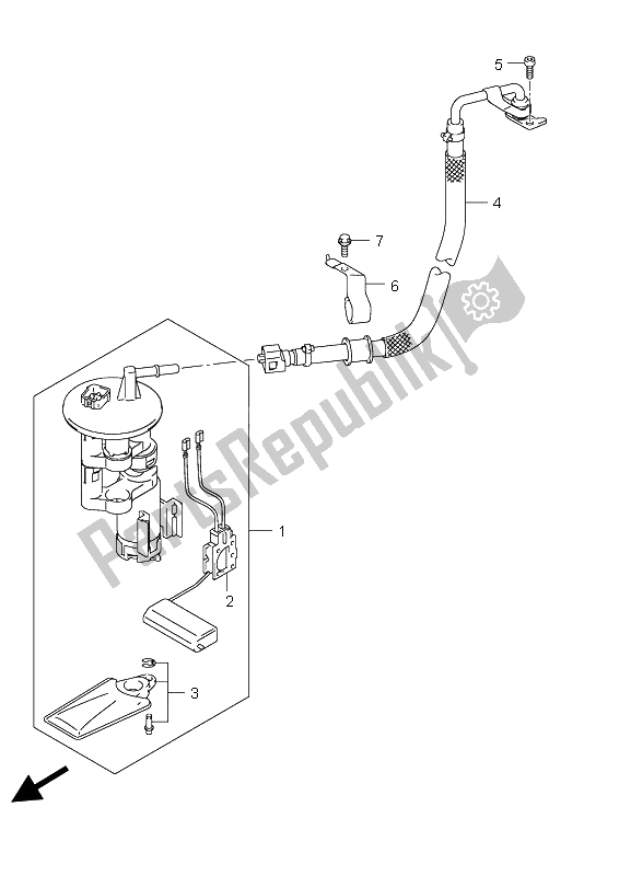 All parts for the Fuel Pump of the Suzuki UH 125 Burgman 2009