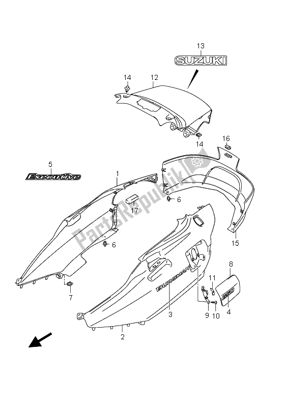 Toutes les pièces pour le Capot Latéral (an650a) du Suzuki AN 650A Burgman Executive 2010