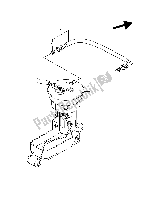 All parts for the Fuel Pump of the Suzuki LT A 700X Kingquad 4X4 2006