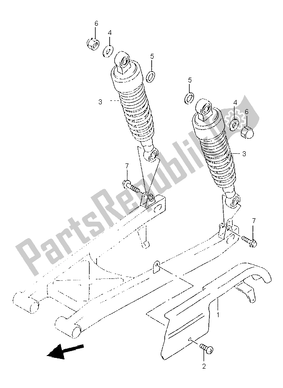 All parts for the Chain Case of the Suzuki GZ 125 Marauder 2000