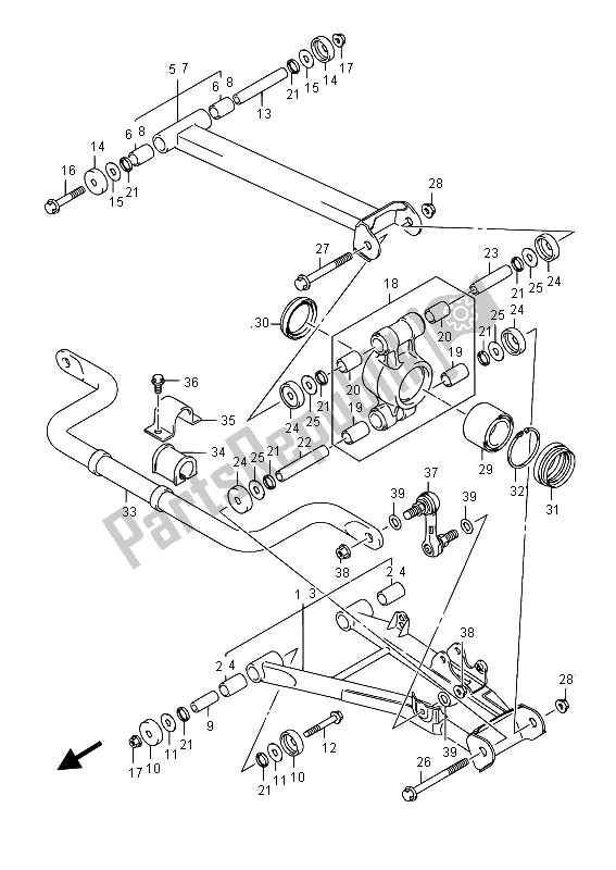 Wszystkie części do Tylne Rami? Zawieszenia Suzuki LT A 750 Xpvzv Kingquad AXI 4X4 2015