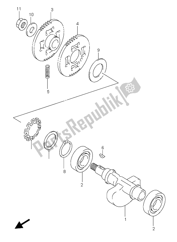 All parts for the Crank Balancer of the Suzuki Burgman AN 400S 2006