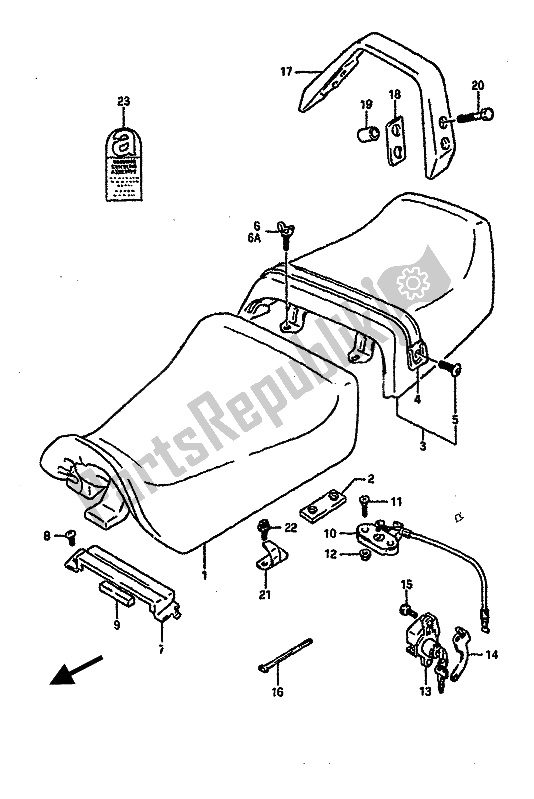 All parts for the Seat of the Suzuki GSX R 750 1988