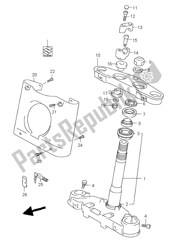 All parts for the Steering Stem of the Suzuki VL 1500 Intruder LC 2003