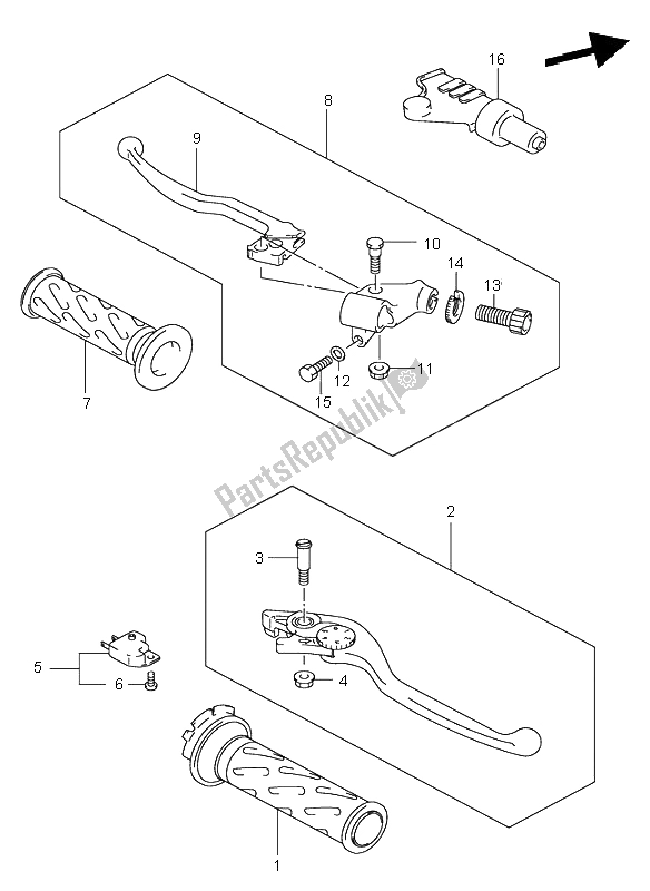 Todas las partes para Palanca De La Manija de Suzuki SV 650 NS 2000