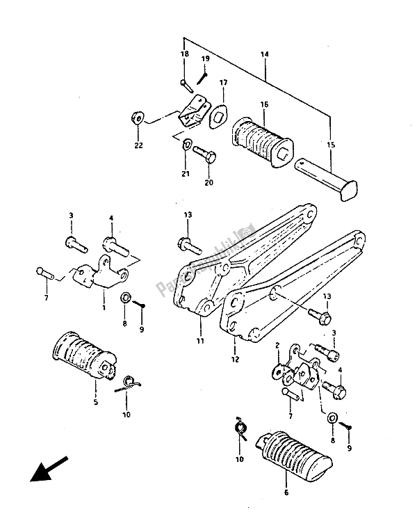 Toutes les pièces pour le Repose Pieds du Suzuki GS 450S 1985