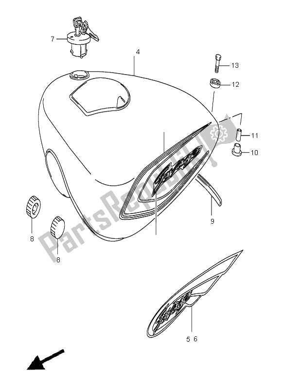 Toutes les pièces pour le Réservoir D'essence du Suzuki LS 650 Savage 2001