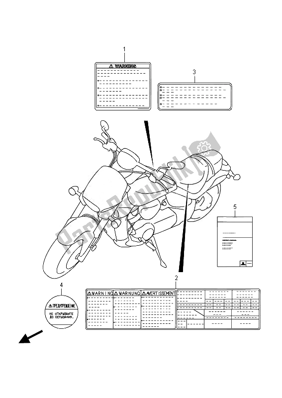 All parts for the Label (vzr1800zuf E19) of the Suzuki VZR 1800 M Intruder 2014