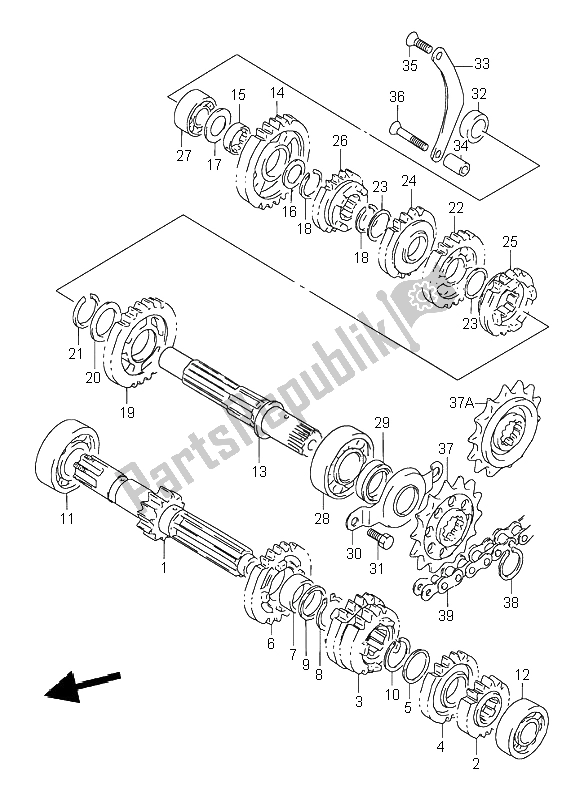 Tutte le parti per il Trasmissione del Suzuki DR 350 SE 1999