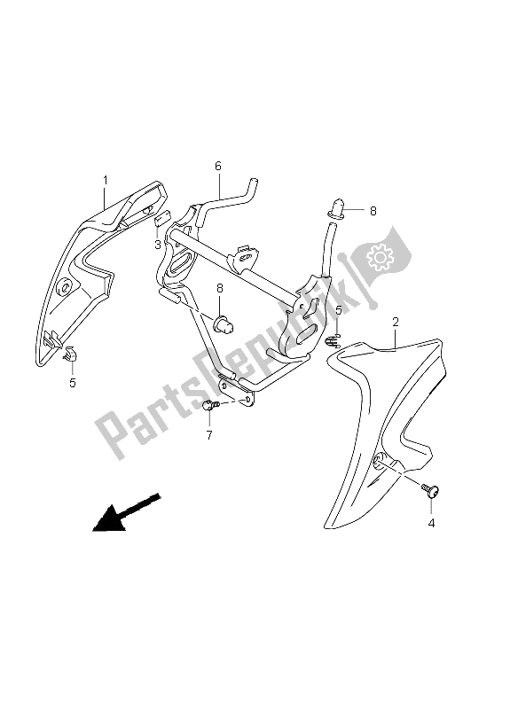 All parts for the Headlamp Cover (without Cowling) of the Suzuki GSF 650 Nsnasa Bandit 2009