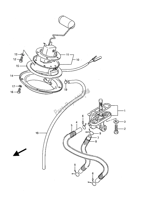 Tutte le parti per il Rubinetto Del Carburante del Suzuki GSX 1100F 1994