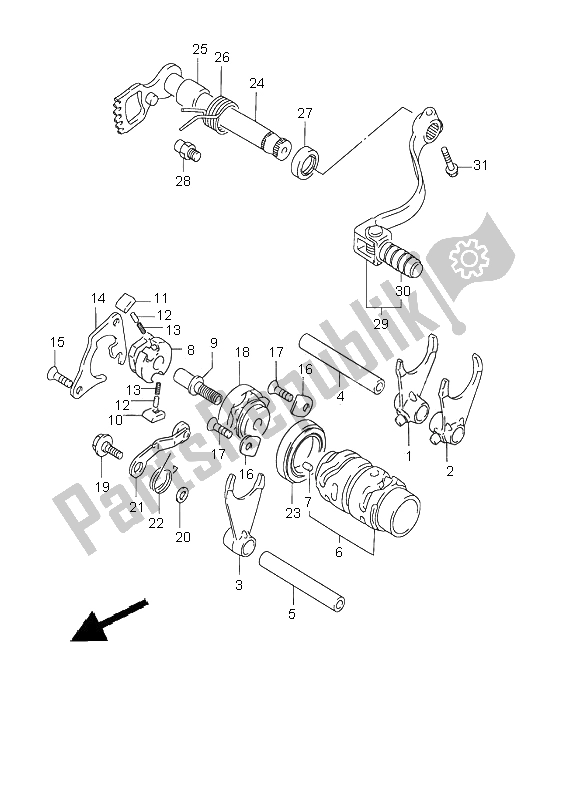 Wszystkie części do Zmiana Biegów Suzuki RM 85 2002