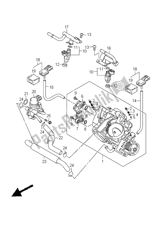 All parts for the Throttle Body of the Suzuki VZ 1500 Intruder 2009