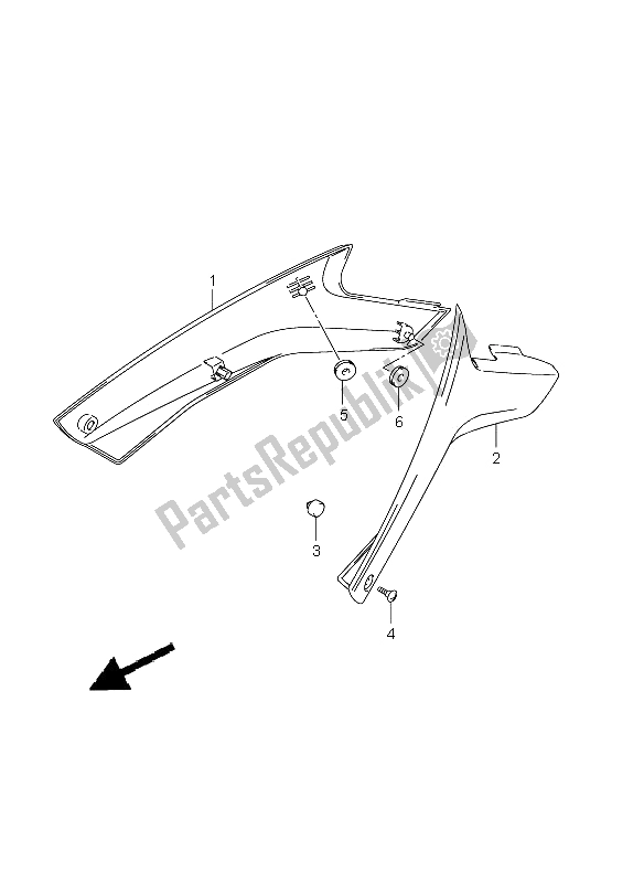 All parts for the Frame Cover of the Suzuki DL 650A V Strom 2011