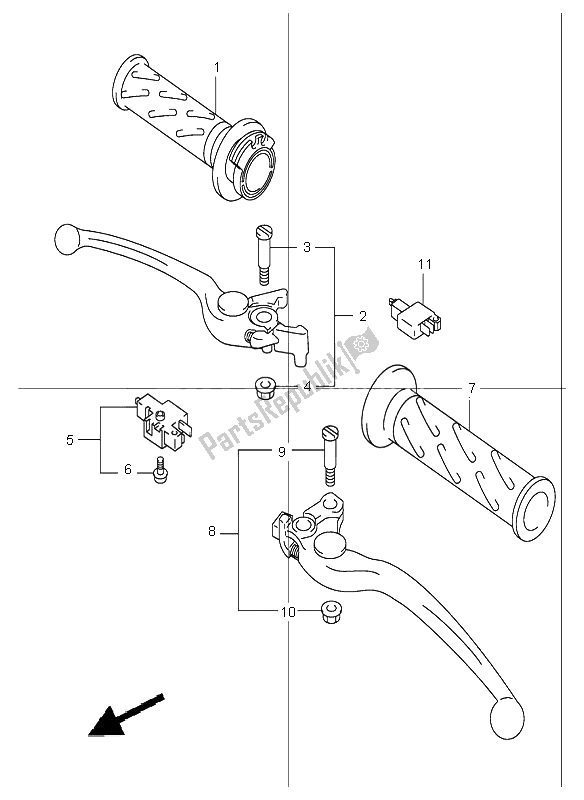 All parts for the Handle Lever of the Suzuki GSF 1200 NS Bandit 2002