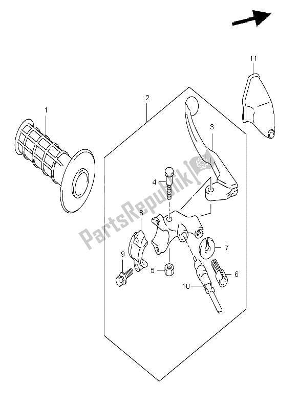 Tutte le parti per il Leva Maniglia Sinistra (e1-p37) del Suzuki DR Z 400E 2006