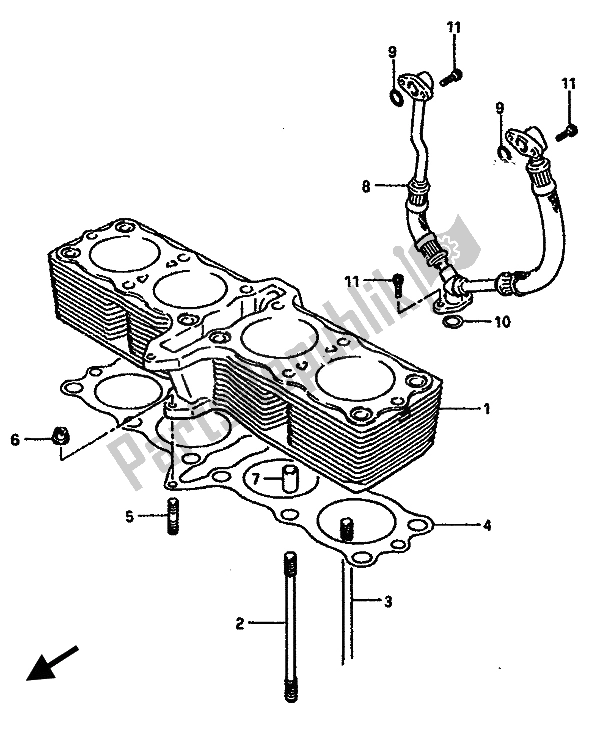 All parts for the Cylinder of the Suzuki GSX R 750 1985