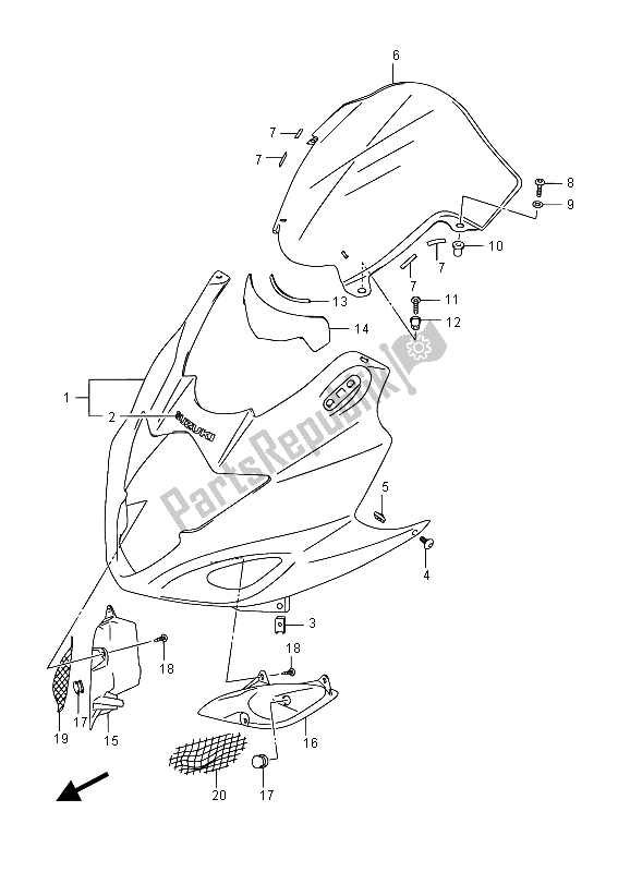 All parts for the Cowling Body of the Suzuki GSX 1250 FA 2015