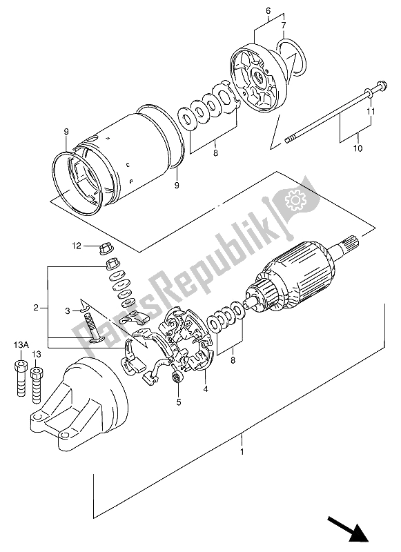 Todas las partes para Motor De Arranque de Suzuki GSX R 1100W 1994