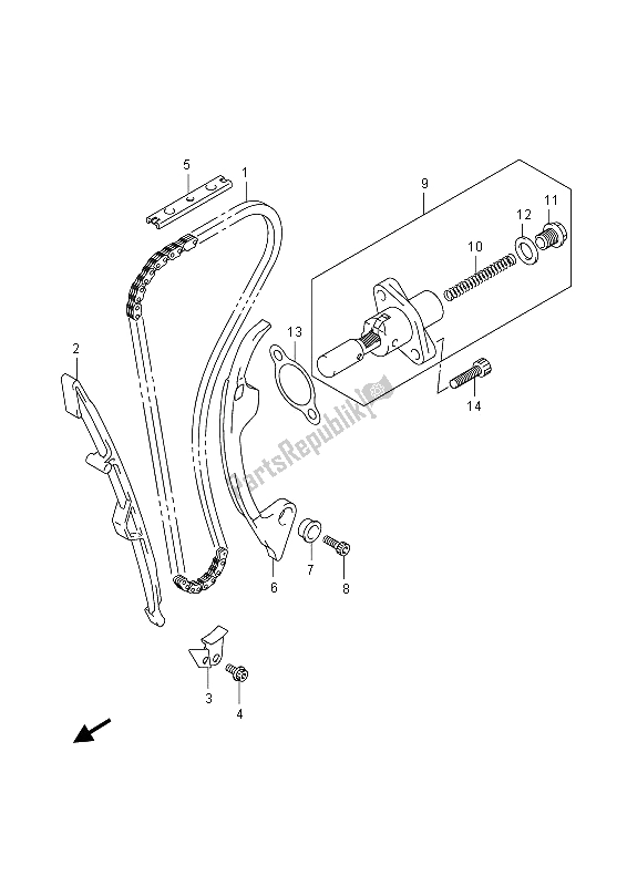 Todas as partes de Corrente De Cam do Suzuki RM Z 450 2011