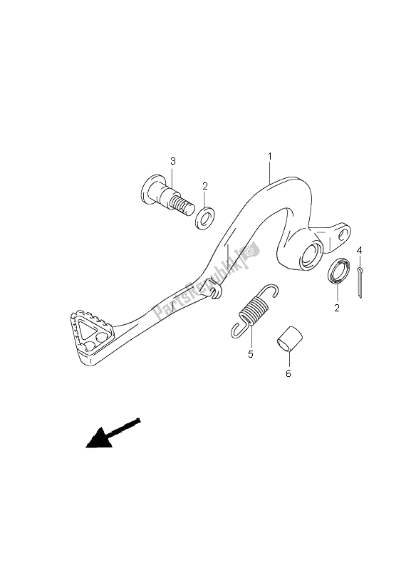 All parts for the Rear Brake of the Suzuki RM 125 2006