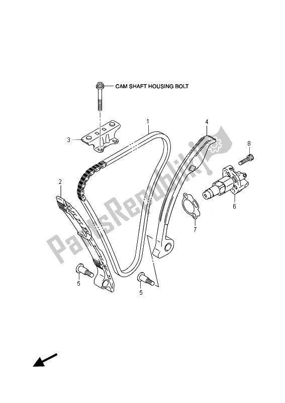All parts for the Cam Chain of the Suzuki GSX R 750 2014