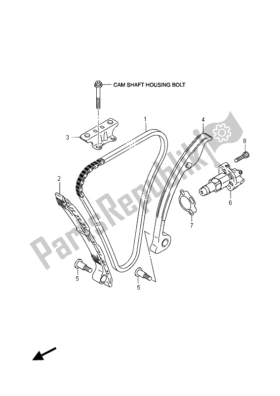 Alle onderdelen voor de Cam Ketting van de Suzuki GSX R 750 2014